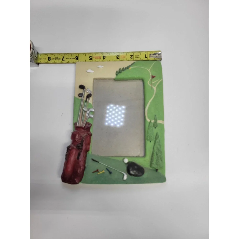 Golf Picture Frame Resin Hand Painted Golf Bag Golf Course‎ Display Decor